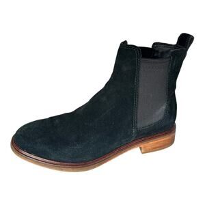 Clark’s 6.5 Clarkdale Arlo Women’s Boots Low Heel Booties Black Suede Leather